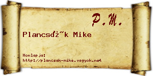 Plancsák Mike névjegykártya